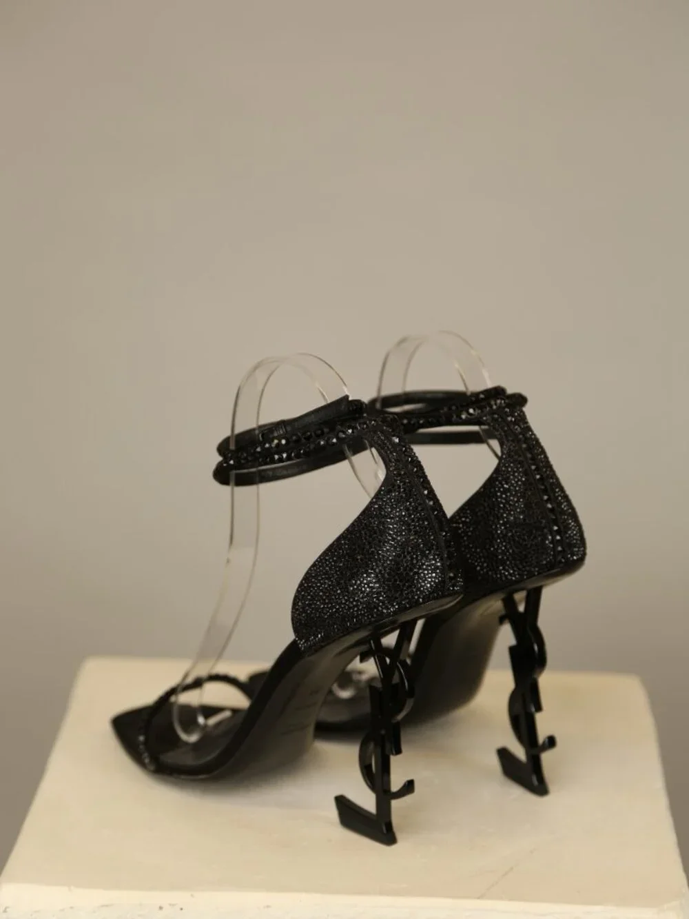 YVES SAINT LAURENT "Opyum" Swarovski Crystal Sandals - Picture 4 of 12